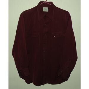 Vtg 50s Levi Strauss DeLuxe Men’s Medium LS Lorraine Wool Western Shirt Dark Red